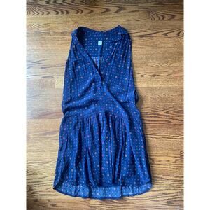 EUC Gap Blue Diamond print sleeveless shirt dress sz: S